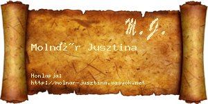 Molnár Jusztina névjegykártya