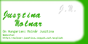 jusztina molnar business card